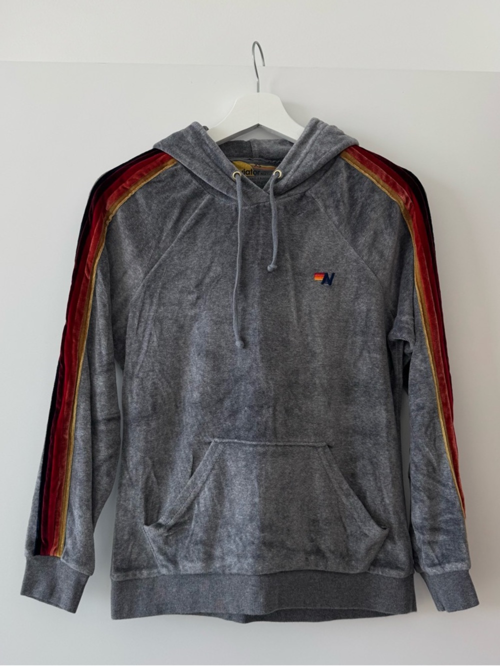 Aviator Nation Velour 5 Stripe Hoodie